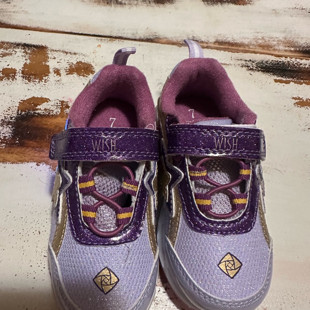 Wish Purple and Gold Kids Sneakers